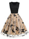 1950ER PATCHWORK STICKEREI Schmetterlings SWING KLEID