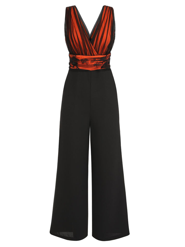 ORANGE SCHMETTERLINGS PATCHWORK JUMPSUIT