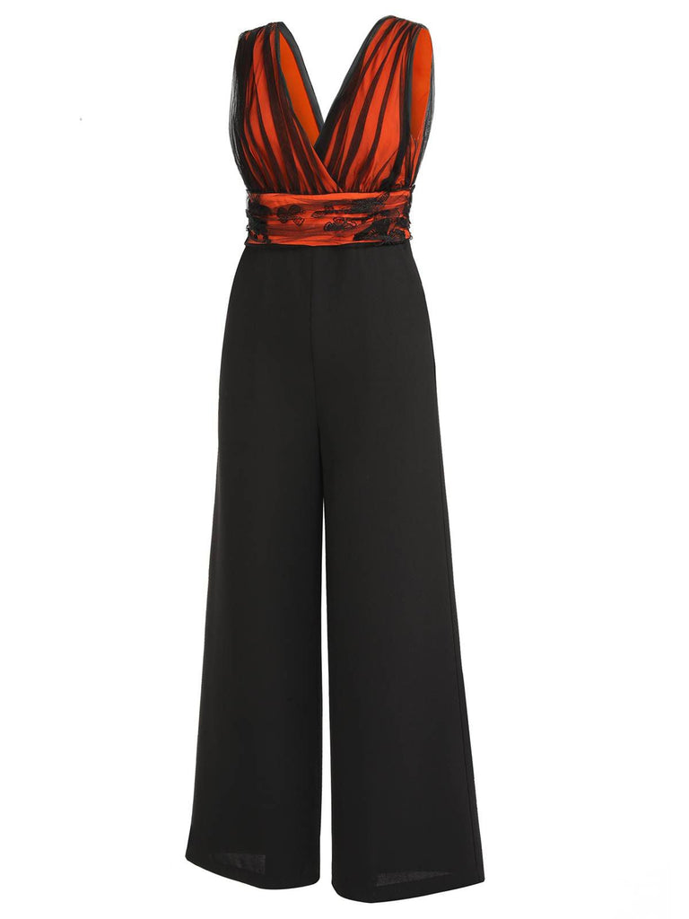 ORANGE SCHMETTERLINGS PATCHWORK JUMPSUIT