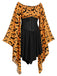 Schwarz 1950er Halloween Gothic Fledermaus Empire Taille Kleid