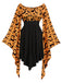 Schwarz 1950er Halloween Gothic Fledermaus Empire Taille Kleid