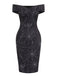 [Vorverkauf] Schwarz 1960er Halloween schulterfreies Spinnennetz Kleid