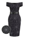 [Vorverkauf] Schwarz 1960er Halloween schulterfreies Spinnennetz Kleid