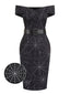 [Vorverkauf] Schwarz 1960er Halloween schulterfreies Spinnennetz Kleid