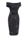 [Vorverkauf] Schwarz 1960er Halloween schulterfreies Spinnennetz Kleid