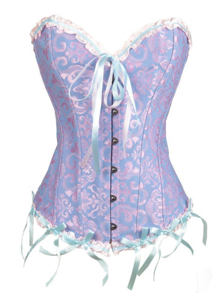 Schwarz Steampunk Gothic Spitze Überbrust Korsett