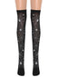 Schwarz 1950er Halloween Oberschenkelhoch Socken