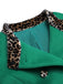Weinrot 1940er Leopard Patchwork Knopf Mantel