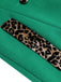 Grün 1940er Leopard Patchwork Knopf Mantel