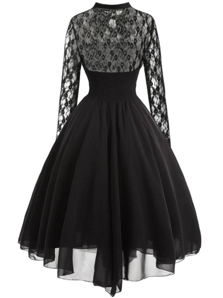 1950er Gothic Steampunk Spitzen Swing Kleid