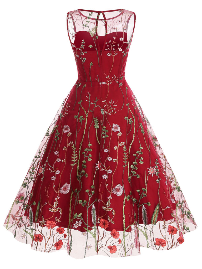 1950ER BLUMENGAZE SWING KLEID