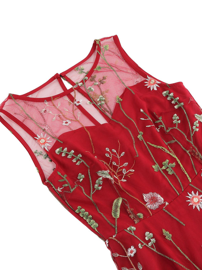 1950ER BLUMENGAZE SWING KLEID