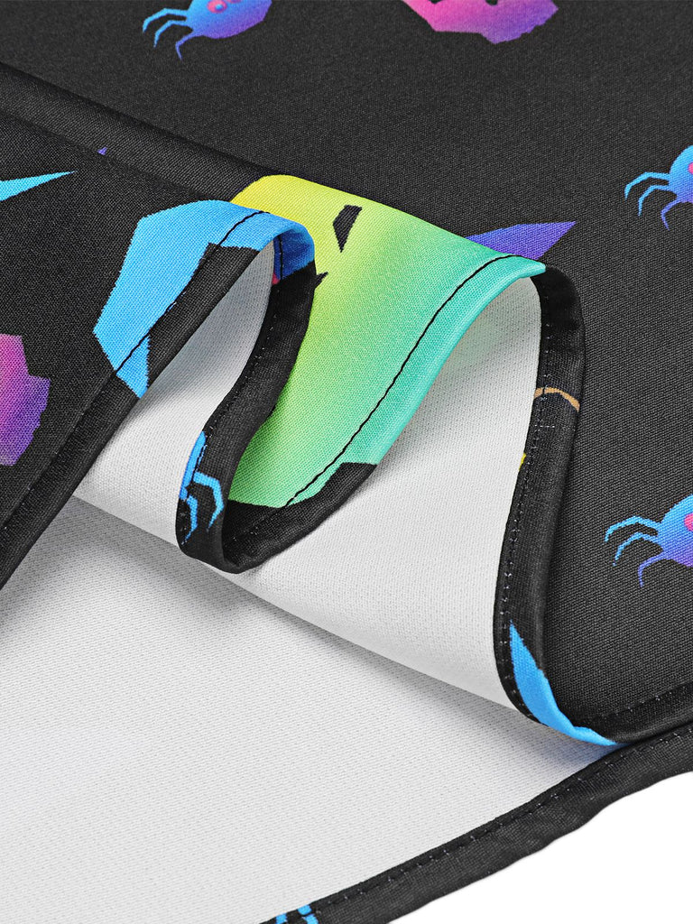 1950er Halloween Buntes Kürbis Drucken Träger Kleid