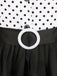 Schwarz 1950er Punkte Patchwork Kleid