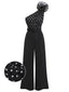 SCHWARZER 1950ER TUPFEN JUMPSUIT