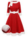 1950ER ROTES PLÜSCH KLEID