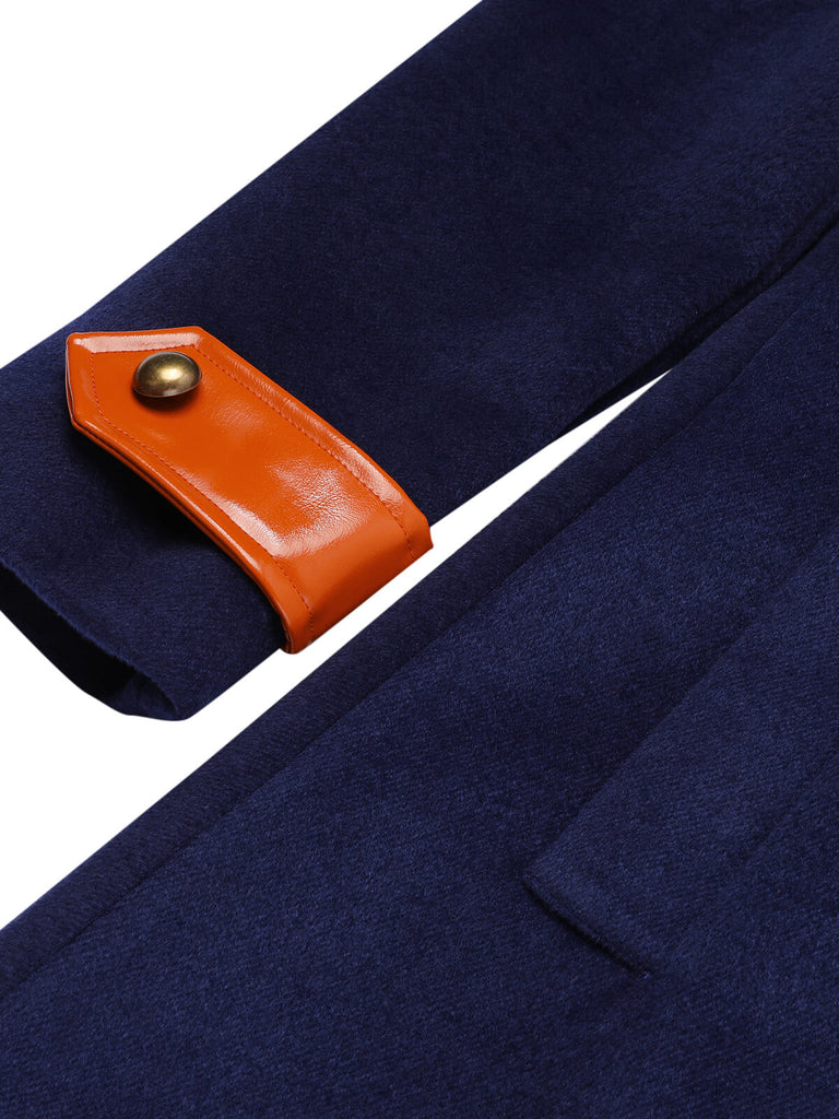 Marineblau 1940er Patchwork Taste Mantel