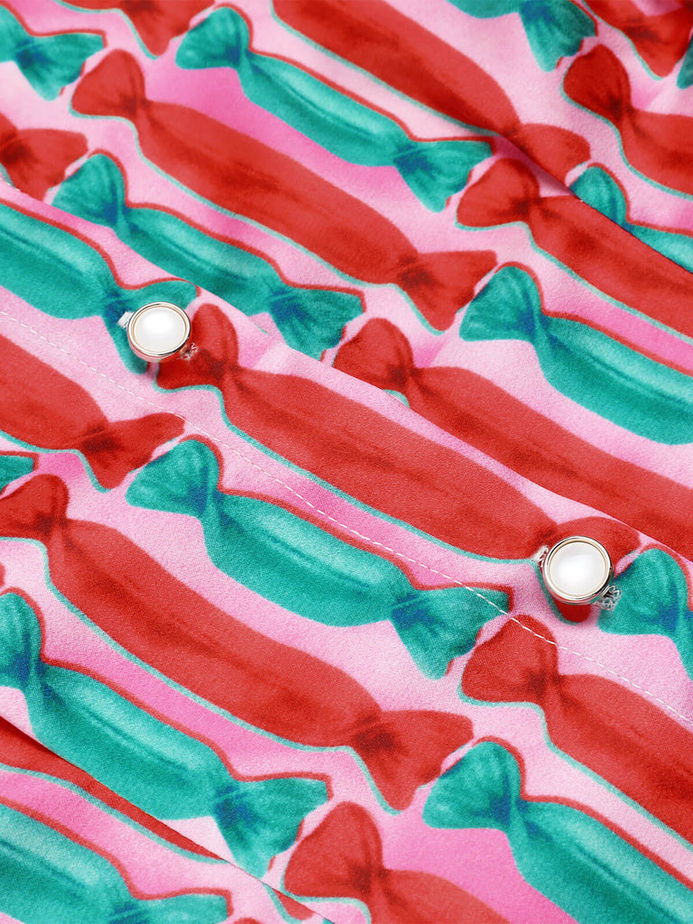 2PCS 1950er Süssigkeit Fesselung Bluse & Hosenträger Hose