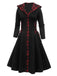 Schwarzes 1950er Kariertes Swing Kleid