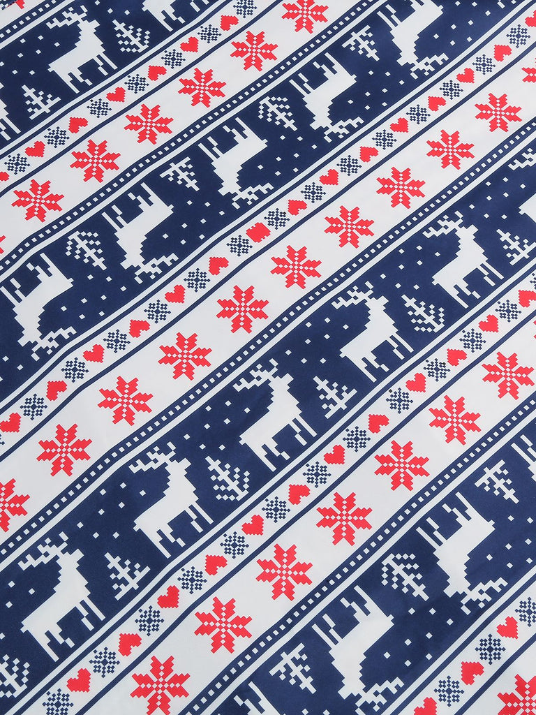 1950er V-Ausschnitt Patchwork Weihnachts  Kleid
