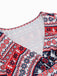 1950er V-Ausschnitt Patchwork Weihnachts  Kleid