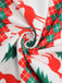 1950er V-Ausschnitt Patchwork Weihnachts  Kleid