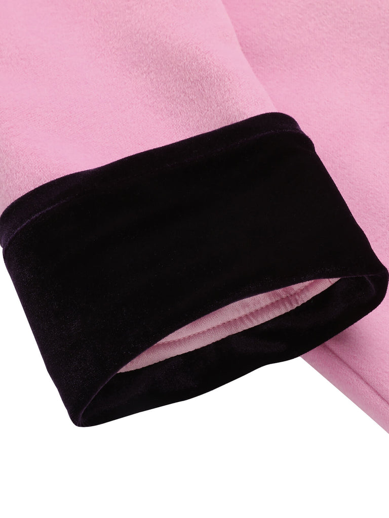 Rosa 1930er Samt Patchwork Taste Mantel