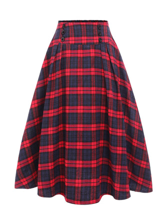 ROTER 1940ER KARIERTER SWING ROCK