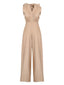 Khaki 1930s Solid V-Ausschnitt Halter Jumpsuit