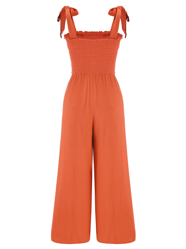 1930er Orange Einteiliger Overall mit Schnürriemen