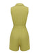 Olivgrün 1950er Solid Revers Gürtel Romper