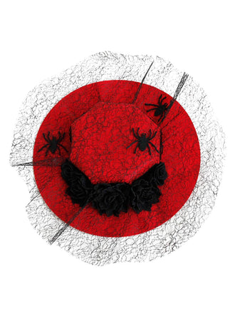 ROTER HALLOWEEN SPITZEN SPIDER HUT