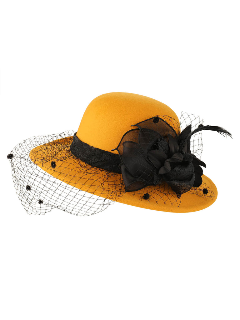 Retro Blumen Netz Rundhut
