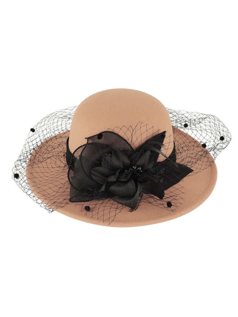 Retro Blumen Netz Rundhut