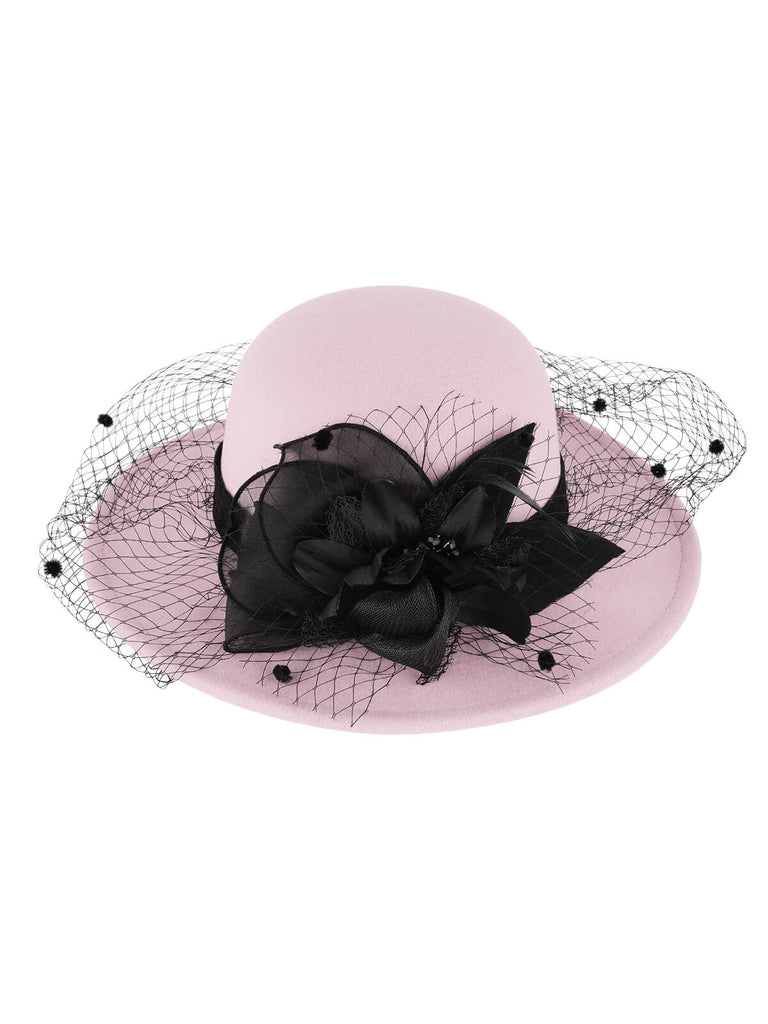 Retro Blumen Netz Rundhut