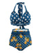2PCS ORANGE NECKHOLDER BOW DOT BADEANZUG