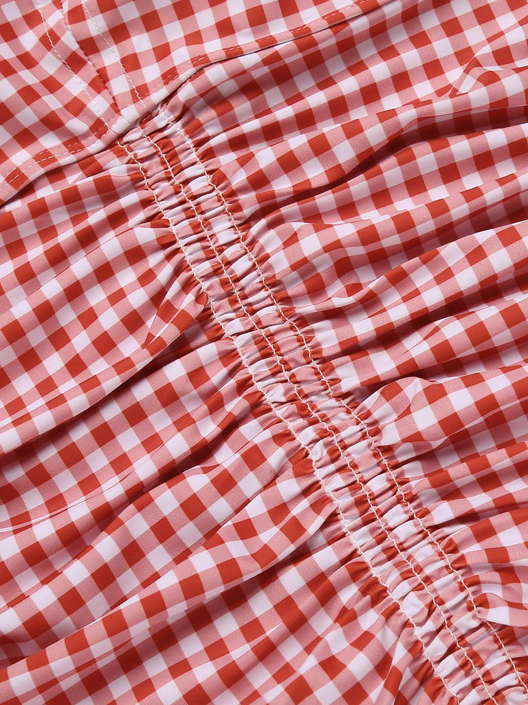 Grün KARIERTER EINTEILIGER BADEANZUG MIT NECKHOLDER