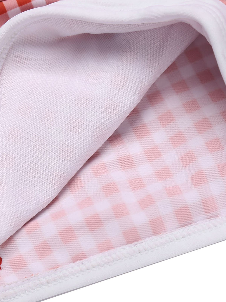 Grün KARIERTER EINTEILIGER BADEANZUG MIT NECKHOLDER