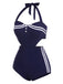MARINEBLAUER HALFTER EINTEILER BADEANZUG