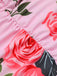 [Übergröße] Rosa 1930er Rosen Halter Gürtel Badeanzug