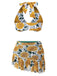 1950er Halter Ping Pong Floral Badeanzug
