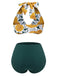 1950er Halter Ping Pong Floral Badeanzug