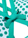 Grüner 1940er Polka Dot Bowknot Einteiliger Badeanzug