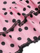 Rosa 1940er Halter Polka Dots Schleife Einteiliger Badeanzug