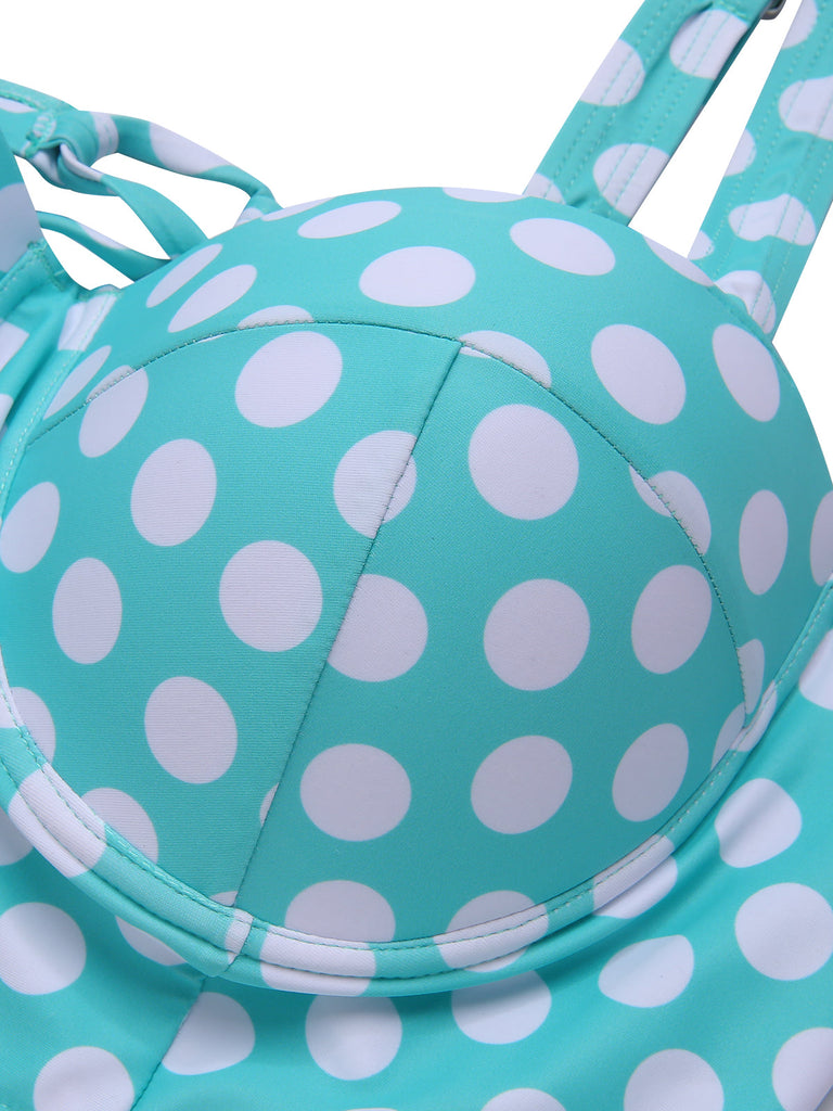 [Übergröße] 1930er Polka Dot Strapsen Badeanzug Set