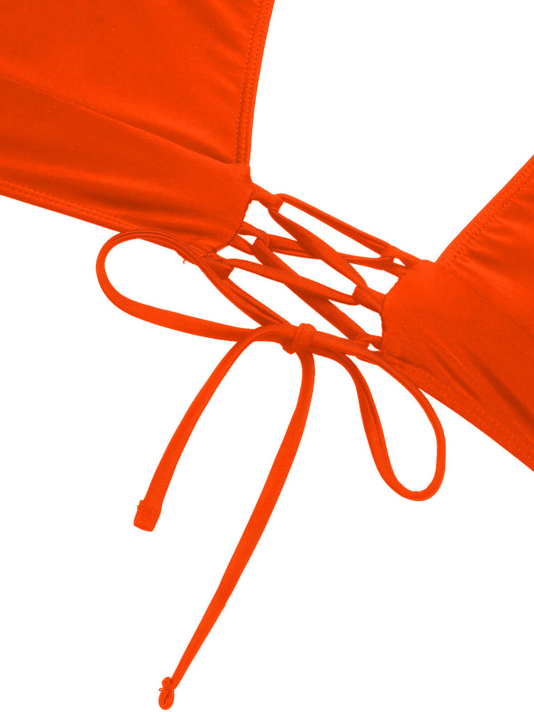 1950er Solide Rüschen V-Ausschnitt Badeanzug