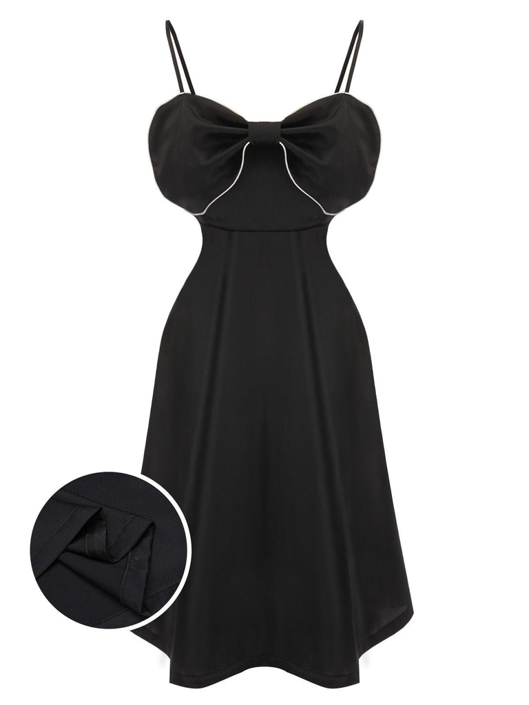 1940er schwarze Schleifen-Träger-Schlafbekleidung