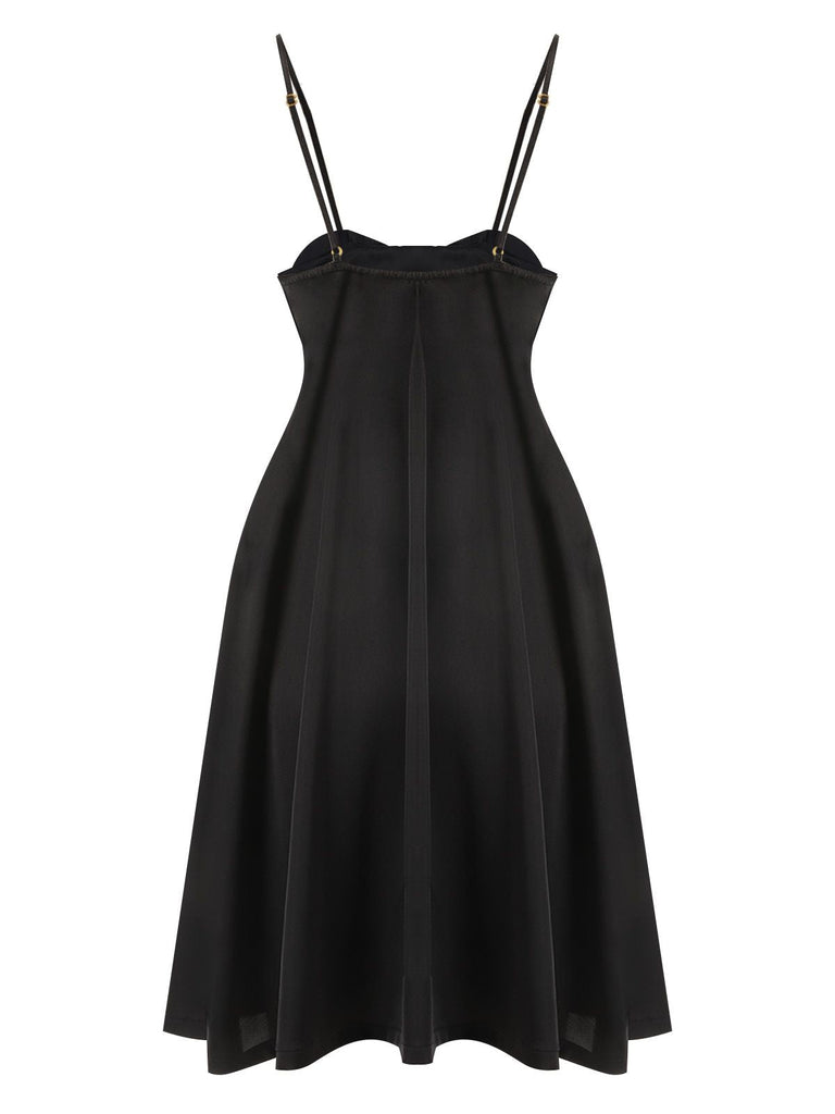 1940er schwarze Schleifen-Träger-Schlafbekleidung