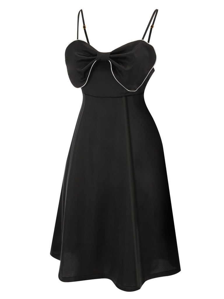 1940er schwarze Schleifen-Träger-Schlafbekleidung