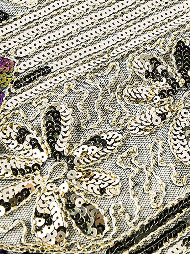 Dunkel Grün 1920ER PAILLETTEN GROß KLEID
